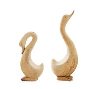 Healifty 1 Pair DIY Wooden Animal Desktop Ornament Unfinished Goose Design for Creative Painting Cute Home Decor for Living Room Bedroom Safe Premium Wood Household Ornament