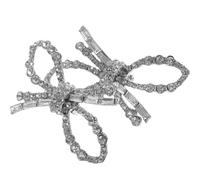 Healifty 1 Pair Rhinestones Shoe Clips Jewelry Crystal Bow Shoe Buckle Characteristic and Design Glass Material Transform Appearance Flexible Positioning Ladies Costume Banquet 71 * 36mm