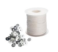 Healifty 1 Roll 61 Meter Candle Wick Making Kit Pre Waxed Candle Wick Rope String Roll with 300pcs Tabs DIY Making Material for Home Shop