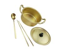 Healifty 1 Set Aluminum Ramen Cooker Multi Function Korean Noodle Pot with Double Handles for Convenient Cooking at Home Camping and More