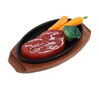 Healifty 1 Set Miniature Fake Steak Model Set Realistic Food Prop for Dollhouse Decor Play Kitchen Accessories and Photography for Creative Pretend Cooking and Themed Displays