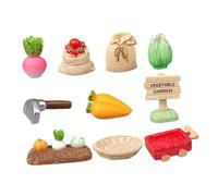 Healifty 1 Set Miniature Farm Scene Decorations Set Creative Resin Figurines with Fruits and Vegetables for Dollhouse Garden Tools and Educational Displays for Home and Office Decor