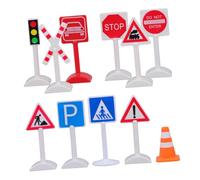 Healifty 1 Set Traffic Toys Set: Mini Traffic Lights And Road Signs For Simulation Playset For Sand Table Train Tracks And Construction