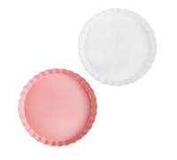 Healifty 10 Inch Round Simple Sushi Plate Ceramic Pink Dinnerware