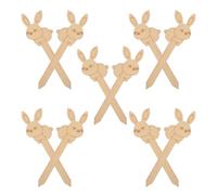 Healifty 10 Pcs Easter Wooden Bookmarks Bunny Page Markers Vintage Craft Book Dividers for Students Reading and Holiday Set