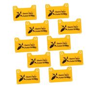 Healifty 10 Pcs Electronic Fence Warning Sign Plastic Electric Fence Warning Signs High Voltage Pvc Yellow