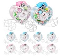 Healifty 10 Pcs Heart Shaped Carriage Candy Boxes Made of Iron for Storing Chocolates and Candies, Creative and Unique Party Favour Boxes for Birthday Parties and Wedding Decorations