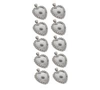 Healifty 10 Pcs Heart-shaped Necklace Pendant Bases with Rhinestone Bezel, 25mm White K Base for DIY Jewelry Making and Pendant Crafting