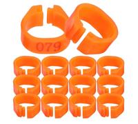 Healifty 100 Pcs Numbered Poultry Marking Rings 8mm Inner Diameter Orange Plastic Foot Rings for Pigeons, Chickens, and Small Birds Leg Tags for Bird Identification and Management