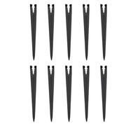 Healifty 100pcs Black Plastic Garden Hose Stakes with Support for Garden Hose and Sprinklers, Sturdy Drip Irrigation Pegs for Fixing Ground Stakes and Plant Support in Outdoor Gardening