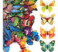 Healifty 100pcs Butterflies-shaped Pin Pvc Butterfly Brooch, Delicate Lapel Pin for Hats and Backpacks, Easy to Carry, Not Easily Deform, Won't Fade