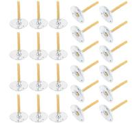 Healifty 100pcs DIY Candle Making Wicks with Beeswax Coating, 2.5cm Braided Cotton Wick with Metal Base for Handmade Scented and Tealight Candles