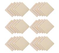 Healifty 100pcs DIY Wood Cutouts Square 50mm Unfinished Wooden Tiles with Rounded Corners for Painting Carving and Home Decor Craft Projects
