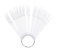 Healifty 100pcs Fan-shaped Nail Display Tips Set Oval Ballerina False Nail Polish Sample Sticks for Gel Polish and Art Salon Supplies