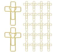 Healifty 100pcs Heart Cross Paper Clips Bible Bookmark Metal Decorative Novelty Clips for Document Organization and Bookmarking for Bible Study and Giftgiving