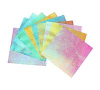 Healifty 100pcs Iridescent Glitter Origami Paper Shiny Rainbow Square Folding Paper for DIY Craft Art Accessories 15CM (Random Color)
