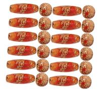 Healifty 100pcs Mixed Pattern Wooden Beads Bulk for Crafts DIY Jewelry Making Face Design Round and Rice Shape Beads for Bracelets Necklaces Dreamcatchers