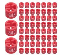 Healifty 100Pcs Red Plastic Clothes Hanger Sale Marker Tags with White Sale Text for Retail Garment Coding, Clothing Rack Label Clips for Supermarkets and Shops