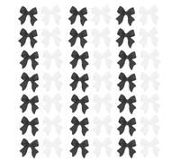 Healifty 100Pcs Resin Bow Nail Charms for Manicure DIY Decor Bowknot Nail Art Accessories with Black White Resin Bows for Women