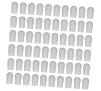 Healifty 100PCS White Hanger End Protective Caps Prong Rack Tip Covers Wire Thread Protector for Clothes Hooks Reusable Lightweight and Easy to Install