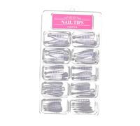 Healifty 100Pcs White Nail Tip Model Plates Nail Art Accessory Crystal Extension False for Manicure Salon and Home Use Easy to Apply Full Coverage Design