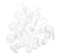 Healifty 100Pcs White Plastic Chef Suit Buttons Medium Size 11Mm Head 18Mm Base Round Ball Shape Replacement Buttons for Restaurant Workwear Sewing