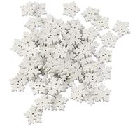 Healifty 100Pcs White Snowflake Buttons Christmas Wooden 18mm White Buttons Snowflakes Buttons Embellishments with 2 Holes for Knitting Sewing DIY Scrapbook Crafts Xmas Decoration 18mm