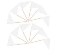 Healifty 100pcs White Triangle Toothpick Flags Food Markers for Party Buffet Mini Plain Cupcake Toppers Safe Material Labels for Fruits Cheese Desserts and Appetizers