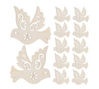 Healifty 100pcs Wooden Peace Dove Ornaments Unfinished Hollow Bird Cutouts for DIY Crafts Natural Wood Decorative Pendants Artistic Wooden Slices for Home Decor