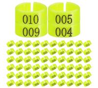 Healifty 100pcs Yellow Plastic Numbered Bird Leg Rings 8mm Inner Diameter Numbering Secure Fit Poultry Identification Rings for Chicks and Quails on Poultry Farm Management