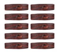 Healifty 10pcs 22mm Deep Brown Leather Watch Band Loops Supple Portable Watch Strap Holder Rings for Women’s Accessories Replacement