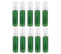 Healifty 10pcs 30ml Refillable Travel Bottles Portable Cosmetic Containers with Pump Dispenser, Green Pet Material for Travel Use and Outdoor Activities