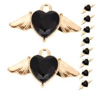 Healifty 10pcs Alloy Heart Wing Charms Pendant for Jewelry Making DIY Crafting Supplies Bright Finish Unique Design for Birthday and Valentine Jewelry