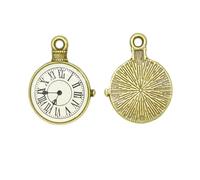 Healifty 10Pcs Antique Bronze Alloy Pendant Charms DIY Clock Necklace Bracelet Jewelry Making Accessories Vintage Timekeeper Hanging Pendants for Crafting