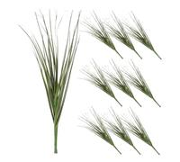 Healifty 10Pcs Artificial Shrubs for Outdoors Deep Green Wheat Grass Bundles UV Resistant Plastic Faux Greenery for Patio Garden Porch Home Office Indoor Decoration