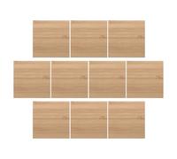 Healifty 10pcs Bamboo Wood Squares for Crafts, Smooth Plain Blank Squares for Engraving and Stacking, for DIY Projects and Group Craft Activities