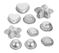 Healifty 10pcs Bath Bomb Mold Set Handmade Soap Ball Mold with Scallop Heart Flower Star Semi Shapes for DIY Crafts and Baking