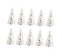 Healifty 10pcs Birthday Party Hats Triangle Paper Headdresses with Gilding Stripes for Boys and Safe and Comfortable Rainbow Decor for Celebrations and Memorable Photos