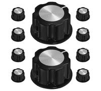 Healifty 10pcs Black Aluminium Alloy Guitar Control Knobs with Smooth Adjustment for Electric Guitar and Bass, Universal Fit Modern Sleek Style Replacement Parts