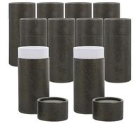 Healifty 10pcs Black Gold 50ml Paper Tube Containers round Kraft Paper Cylinder Boxes Packaging for Essential Oils and Lip Balm Storage Eco-friendly for Cosmetics Wrapping