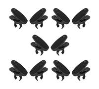 Healifty 10pcs Black Mic Stand Clamp Lapel Mic Holder Clips with Adjustable Angle and Rotatable Design, Plastic Microphone Clip for Interview and Podcast Use