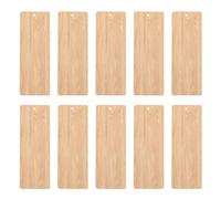 Healifty 10pcs Blank Bamboo Bookmark DIY Wooden Bookmarks Unfinished Wood Hanging Tags with Holes for DIY Crafts Wedding Birthday Party Decor