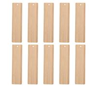 Healifty 10pcs Blank Bamboo Bookmark DIY Wooden Bookmarks Unfinished Wood Hanging Tags with Holes for DIY Crafts Wedding Birthday Party Decor