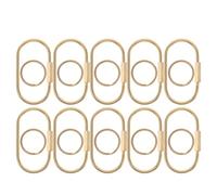 Healifty 10pcs Brass U-Shaped Keychain Connector Set with 25mm Flat Oval Screw Lock Rings Metal Key Rings for DIY Key Fob Making and Purse Wallet Accessories in Gold Tone and Crafts