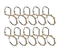 Healifty 10pcs Brown Woven Vine Headband DIY Material with Artificial Leaves Braided Floral Wreath Hair Decor for All-match Hair Ornament