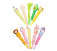 Healifty 10Pcs Cartoon Squeeze Gel Pens for Students Elastic Slow-rising Stress Relief Writing Tools Portable Multi-function Plastic Pens with Smooth Ink and Design
