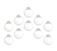 Healifty 10pcs Christmas Clear Baubles Ball 10cm Transparent Fillable Sphere Ornament Photo Props for Xmas Tree Wedding Birthday Party Decoration