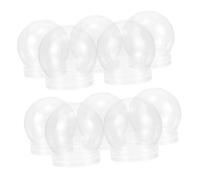 Healifty 10pcs Clear Fillable Plastic Snow Globes with Screw Off Caps Lightweight DIY Candy Jars for Christmas Winter Decoration Portable Snow Globe Containers for Home Party Classroom