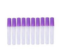 Healifty 10pcs Clear Plastic Needles Storage Tubes Sewing Needle Container Holder Organizer with Cap 10cm Purple