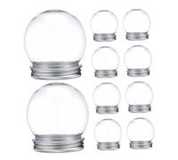 Healifty 10pcs Clear Plastic Snow Globes with Screw Cap DIY Fillable Craft Balls for Christmas Candy Jars Holiday Decorations Multipurpose Festive Party Supplies